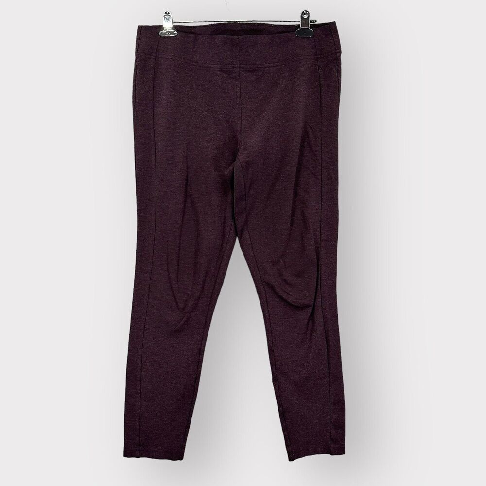 LOFT Outlet Ankle Leggings Women L Purple Pull On‎ Stretch Elastic Waist i36